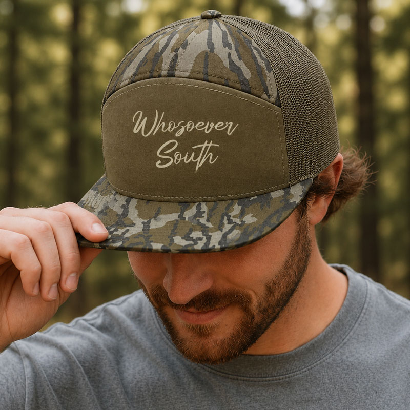 camo green flat bill hat whosoever south