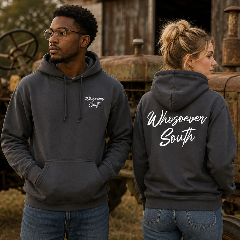 dark grey whosoever south hoodie