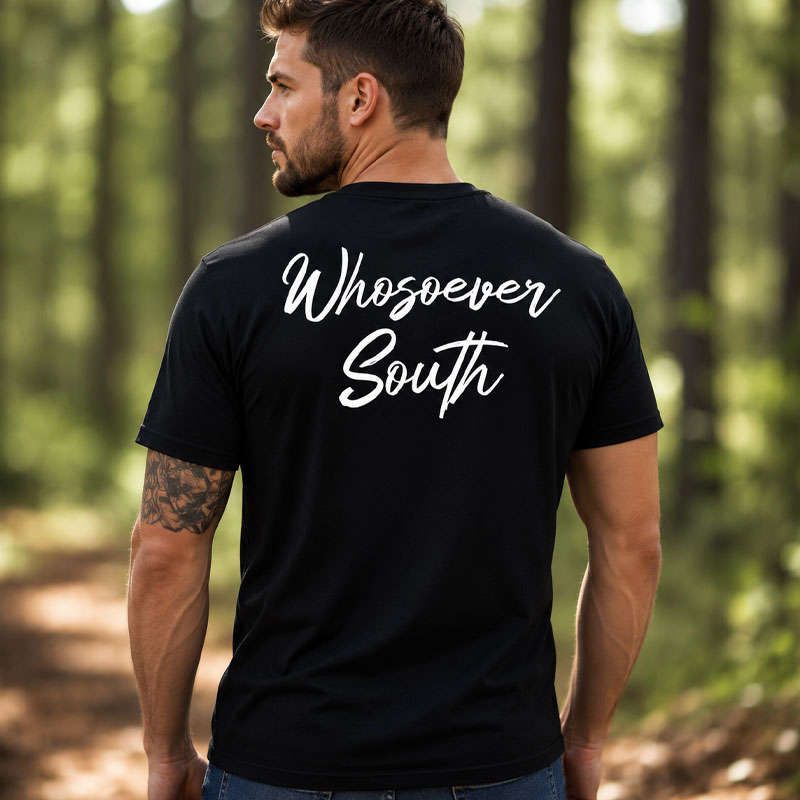 Mens black whosoever south shirt