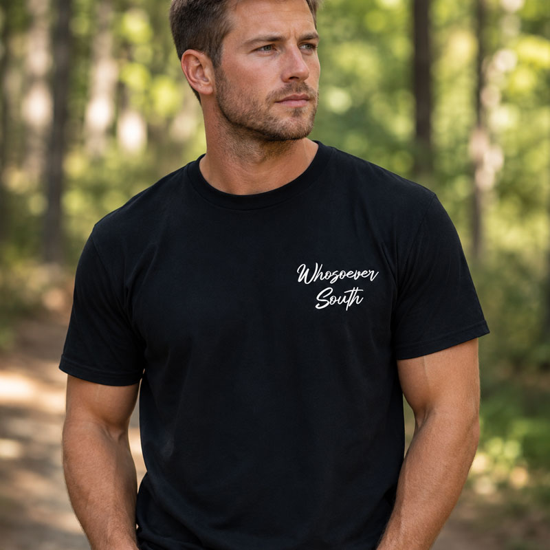 Mens black whosoever south shirt