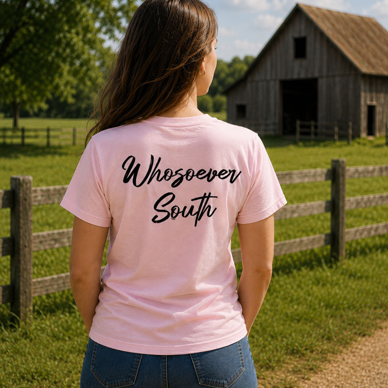 womens pink whosoever south shirt