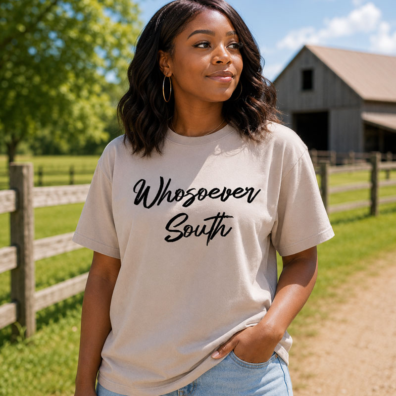 ladies tan whosoever south shirt