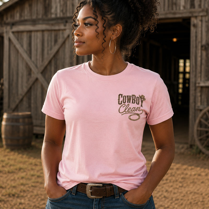 cowboy clean pink shirt whosoever south