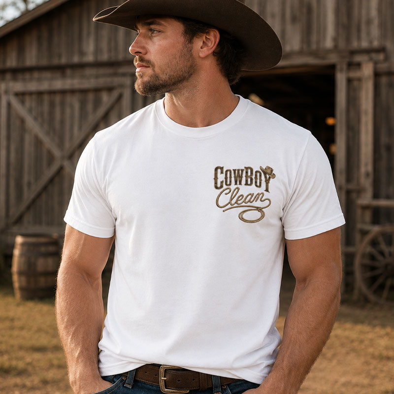 cowboy clean shirt white